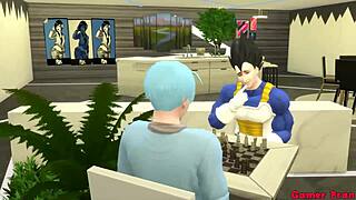 Bulma finds stepson masturbating and teaches him hardcore sex